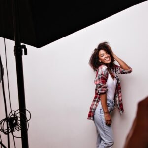 Photoshoot with model including model